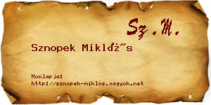 Sznopek Miklós névjegykártya